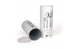 China Airtight Fork Packaging Tube Paper Composite Cans Plastic Cap Custom Printing supplier
