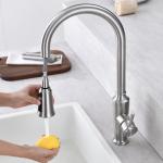 High Arch Touchless Smart Kitchen Faucet Gooseneck Pull Down Kitchen Faucet