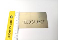 China Custom 89x54x0.8mm Silver Brushed Laser Cut Logo Engraved Metal Business Card supplier
