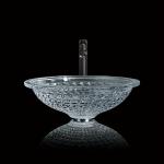 Round Crystal Wash Basins Hand Wash 415mm 140mm For Hotel Die Casting for sale