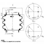 3 Convoluted Rubber Air Bellow Goodyear 3B14-360 578933351/350 Firestone WO13587800 Suspension Springs for sale