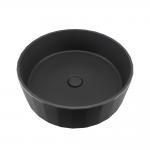 Black Round Concrete Wash Basin With No Faucet Holes And Pop Up Drain for sale