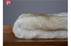 China Soft Cream Rabbit Throw Faux Fur Blanket Rectangular Winter Custom Logo supplier