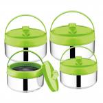 Handle Lunch Box School Office Bento 4pcs Stainless Steel Thermal Stock Pot Set for sale