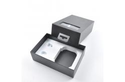 China Black Window Box Packaging / Earphone Cardboard Box With Window Lid supplier