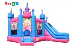 China Waterproof Inflatable Bounce House Princess Frozen Carriage Bouncy Castle With Slide supplier