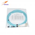 Aqua Round Bundle MPO LC 12 Core Fiber Optic Patch Cord for sale