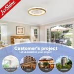 Imitation Wood Grain Finish 23 Inch DC Motor LED Bedroom Ceiling Fan