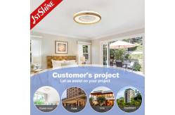 China Imitation Wood Grain Finish 23 Inch DC Motor LED Bedroom Ceiling Fan supplier