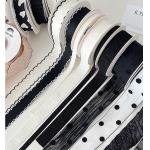 Polyester Black and White Series Ribbon Flower Bouquet Strap for Hair Accessories DIY Handmade Bow for sale