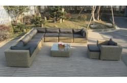 China Round rattan wicker sectional outdoor sofa set with comfortable cushion supplier