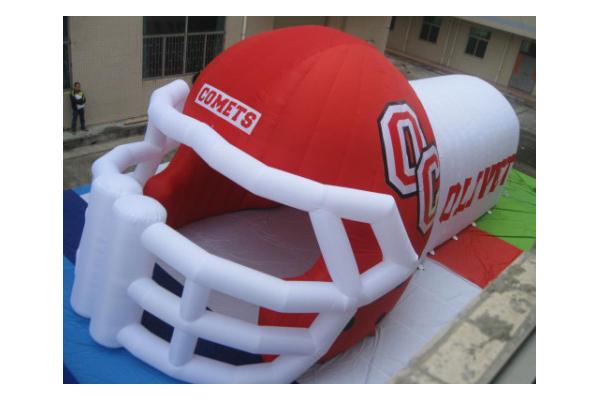 ustom inflatable football tunnel , giant inflatable helmet tunnel for promotion