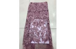 China Shiny Sequin Embroidered Floral Beaded Bridal Lace Fabric Light And Transparent Texture supplier