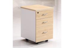 China 3 Drawer Mobile File Cabinet Green Wooden Lockable Filing Cabinet supplier