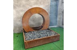 China Led Light Corten Steel Water Feature For Garden supplier