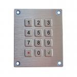 SUS304 Brushed Metal Numeric Keypad IK09 12 Keys Compact Format For Bank Kiosks for sale