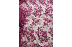 China Luxury Guipure 3D Flower Lace Fabric For Apparel 135cm Width Purple supplier
