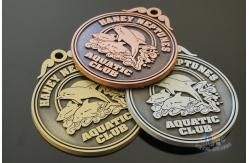 China Custom Engraved 2D Model Medals Antique Gold / Silver / Copper Plating supplier