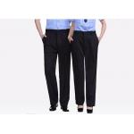 Women / Men Black Security Uniform Pants Wrapped Cuffs With Rubberized Waistband for sale
