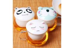 China Fancy Cartoon Glass Tea Tumbler With Infuser , Pyrex Glass Tea Travel Mug supplier
