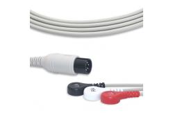 China G3140S Fixed Snap 3 Lead ECG Cable General 6 Pins TPU Jacket supplier
