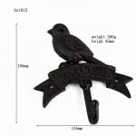 Antique Wall Mount Bird shape Black Iron Coat Hooks