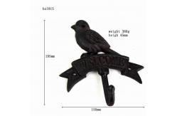 China Antique Wall Mount Bird shape Black Iron Coat Hooks supplier
