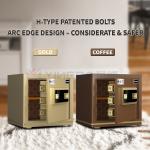 Coffee Solid Steel Office Safe Box Dual Alarm Fingerprint Safe Box Small Safe