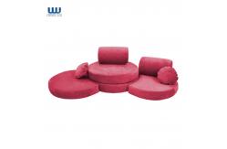 China Kid'S modular foam play couch Furniture Circle Sofa With Micro Suede Fabric supplier