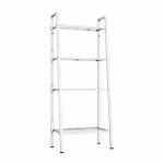 Home Office Black 4 Tiers Steel Shelf Rack With Mesh Board