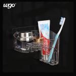 Wall Suction Clear Toothbrush Cup Holder 180mm Wide ISO9001 Approved for sale