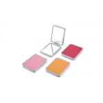Foldable PU Cosmetic Pocket Mirror 11mm PU Rectangle Small Hand Mirror for sale