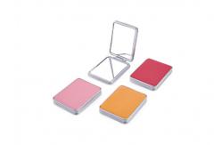 China Foldable PU Cosmetic Pocket Mirror 11mm PU Rectangle Small Hand Mirror supplier