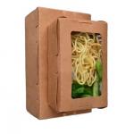 Customized Eco-friendly Fast Food Grade Kraft Paper Takeaway Container for sale