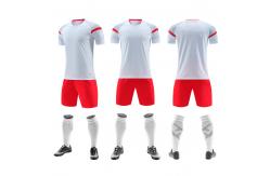 China Customization Plain Red Soccer Jersey Plain Full Set Soccer Uniforms supplier