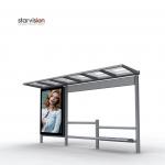 Safety Glass Flat Roofed Smart Bus Shelter Impact Resistant With CLP for sale