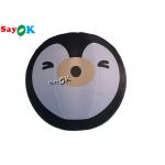 2m Black Inflatable Lighting Decoration Penguin Cartoon For Outdoor for sale
