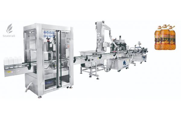 High Tech Fully Automatic Bottle Filling Machine High Efficiency With Safe Design