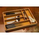 Adjustable Cutlery Storage Tray Bamboo Kitchen Utensil Drawer Organizer Divider for sale