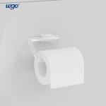 Self Adhesive Wall Mount Bathroom Sets Clear Toilet Paper Roll Holder Stand for sale