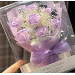 Mini Flower Bouquet Valentine's Day Ice Blue Rose Soap Flower Bouquet Full of Star Dried Flowers for Girlfriend Wife Gift for sale