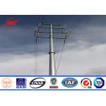 Power Transmission Galvanized Steel Pole , Outdoor Electrical Utility Poles 11.9m - 940dan