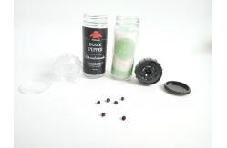 China Simple Salt and Pepper Acrylic Grinder Glass Bottle with Plastic Lid Spice Grinder supplier