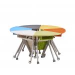 Modern Foldable Desk Unit ABS / PP Plastic Training Room Tables with Castors for sale