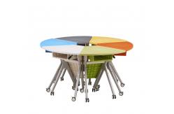China Modern Foldable Desk Unit ABS / PP Plastic Training Room Tables with Castors supplier