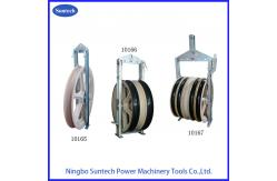 China 1040mm MC Nylon Wheels Conductor Stringing Pulley Block With Galvanized Steel Frame supplier