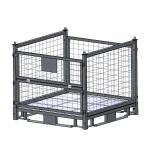 300kg 500kg Metal Mesh Storage Containers Folding Semi Open Steel for sale