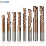 Spiral Router Bit 1/8mm Shank Single Flute Spiral Carbide End Mill TiN Coated CNC Engraving Bit Milling Cutter for sale