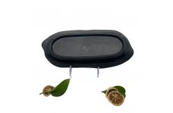 China Hot Pot Long Shape Melamine Dinner Plates With Stripe Texture supplier
