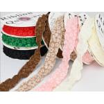 2.5cm Half Satin Half Yarn Packaging Ribbon Flower Bundle Birthday Cake Ribbon Handmade Butterfly Knot Ribbon for sale